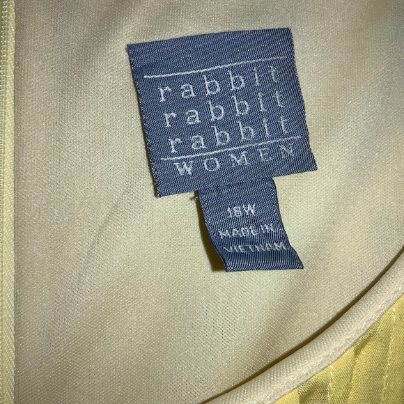 Rabbit Rabbit cotton blend yellow button front dress Sz 18W pintucks sleeveless - Picture 4 of 6